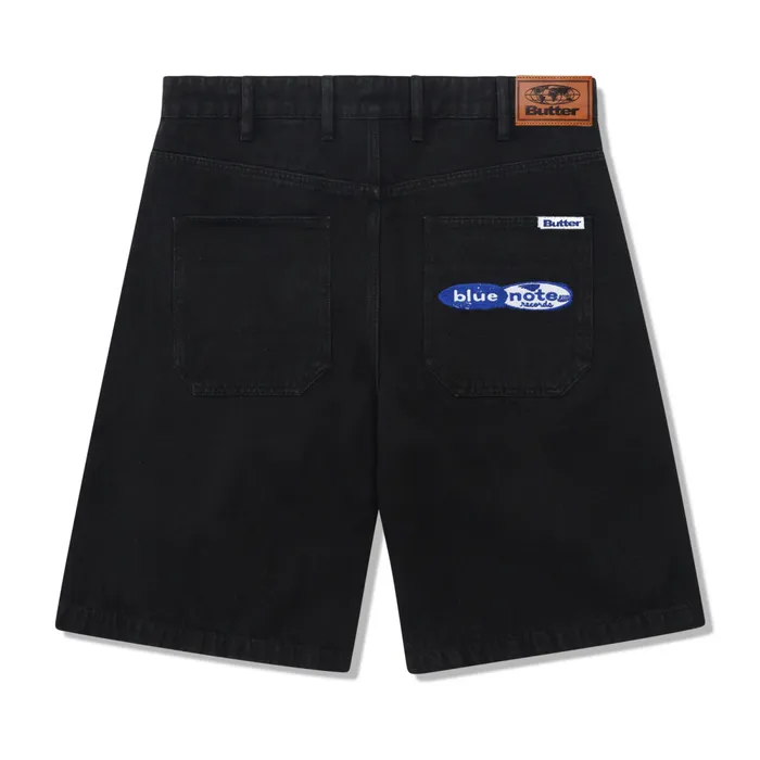 Shorts Men Butter Goods Blue Note Pleated Denim Shorts Washed Black Shorts Men Butter Goods Blue Note Pleated Denim Shorts Washed Black