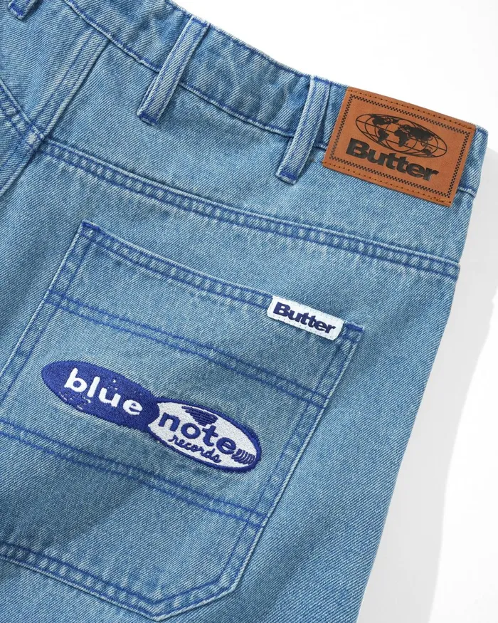 Shorts Men Butter Goods Blue Note Pleated Denim Shorts Washed Indigo Shorts Men Butter Goods Blue Note Pleated Denim Shorts Washed Indigo