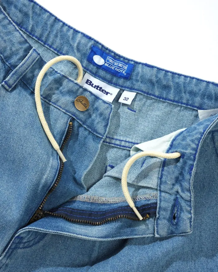 Shorts Men Butter Goods Blue Note Pleated Denim Shorts Washed Indigo Shorts Men Butter Goods Blue Note Pleated Denim Shorts Washed Indigo