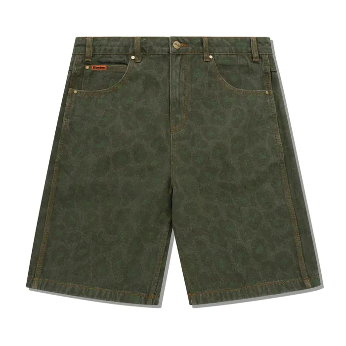 Shorts Men Butter Goods Leopard Denim Shorts Army