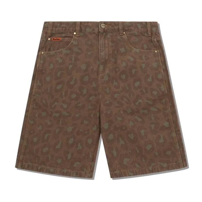 Shorts Men Butter Goods Leopard Denim Shorts Rust