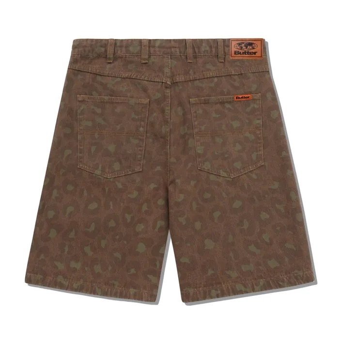 Shorts Men Butter Goods Leopard Denim Shorts Rust Shorts Men Butter Goods Leopard Denim Shorts Rust