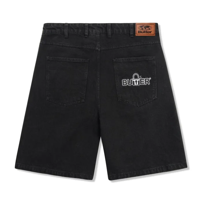 Shorts Men Butter Goods Lock Denim Shorts Flat Black Shorts Men Butter Goods Lock Denim Shorts Flat Black