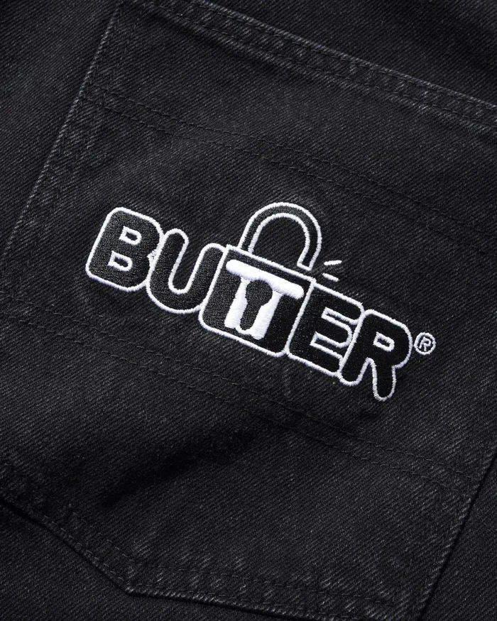 Shorts Men Butter Goods Lock Denim Shorts Flat Black Shorts Men Butter Goods Lock Denim Shorts Flat Black