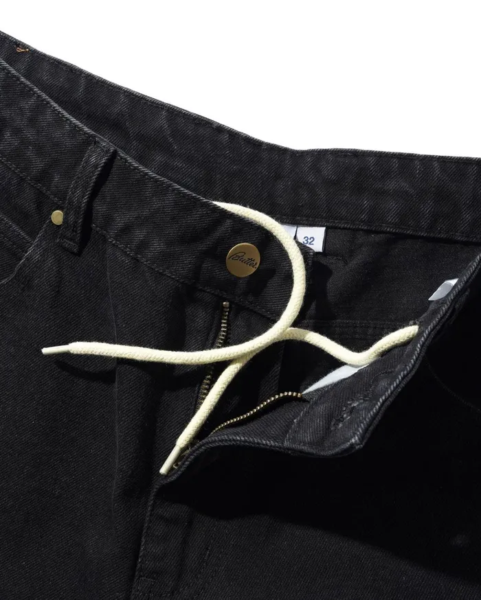 Shorts Men Butter Goods Lock Denim Shorts Flat Black Shorts Men Butter Goods Lock Denim Shorts Flat Black