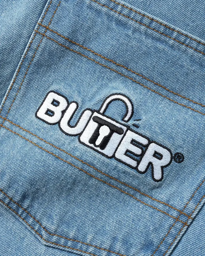 Shorts Men Butter Goods Lock Denim Shorts Light Indigo Shorts Men Butter Goods Lock Denim Shorts Light Indigo