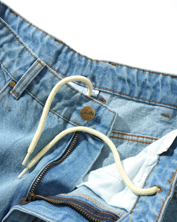 Shorts Men Butter Goods Lock Denim Shorts Light Indigo Shorts Men Butter Goods Lock Denim Shorts Light Indigo