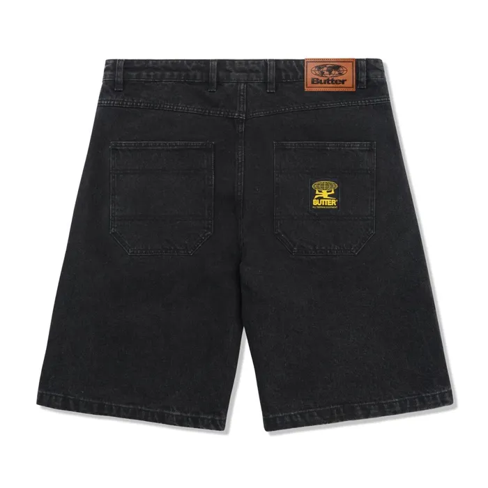Shorts Men Butter Goods Patch Pocket Denim Shorts Washed Black