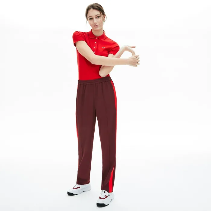 SideStripe Track Pants BordeauxRed Womens Lacoste Pants and Shorts Online