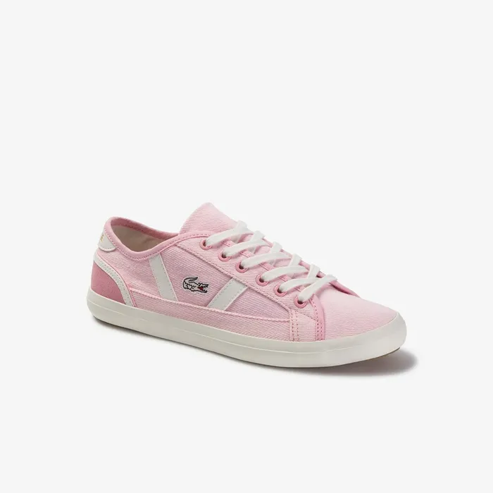 Sideline Canvas Sneakers Light PinkOff White Womens Lacoste Sneakers Near Me