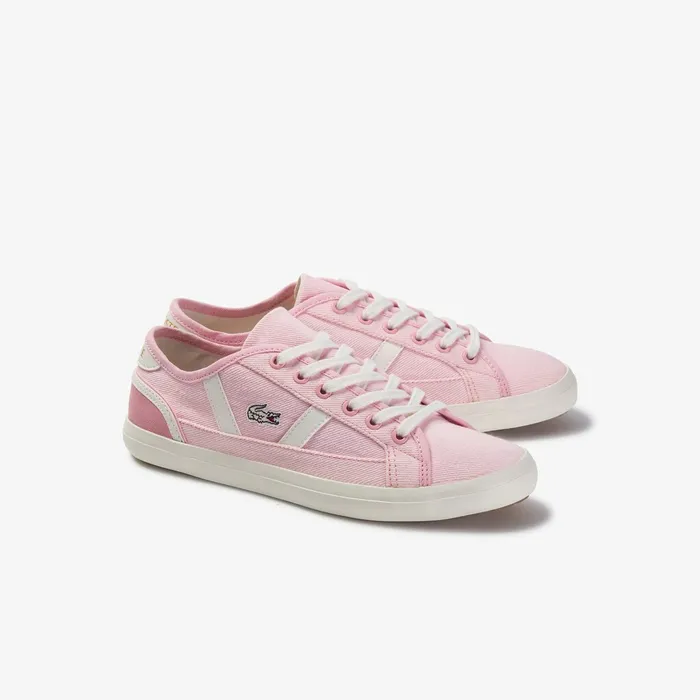 Sideline Canvas Sneakers Light PinkOff White Womens Lacoste Sneakers Near Me