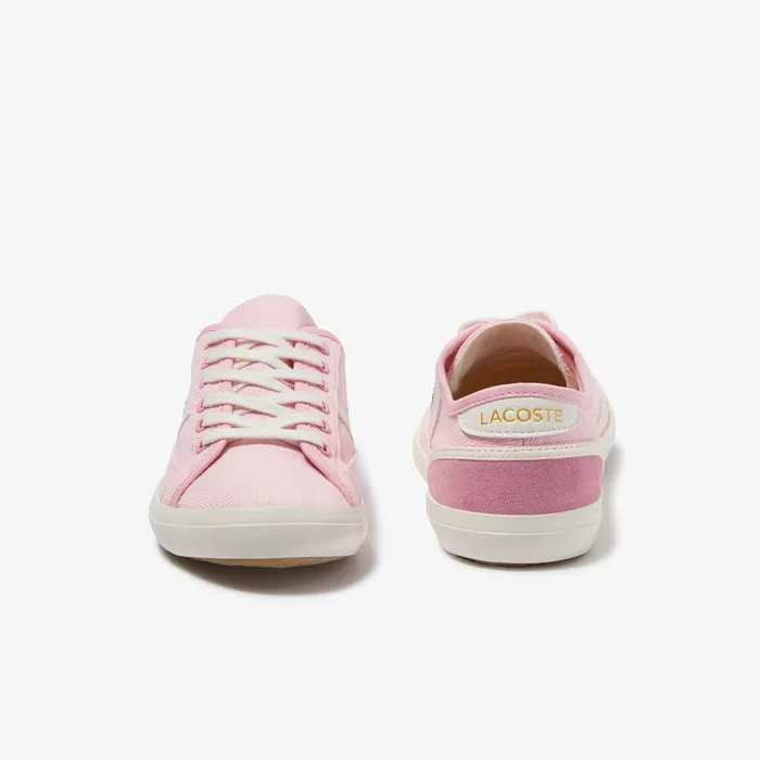 Sideline Canvas Sneakers Light PinkOff White Womens Lacoste Sneakers Near Me