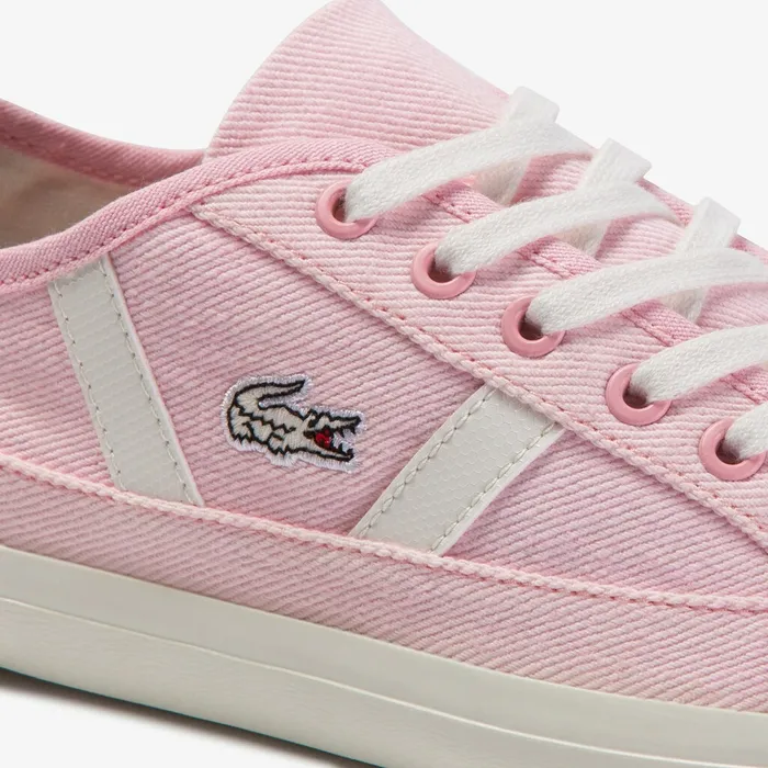 Sideline Canvas Sneakers Light PinkOff White Womens Lacoste Sneakers Near Me