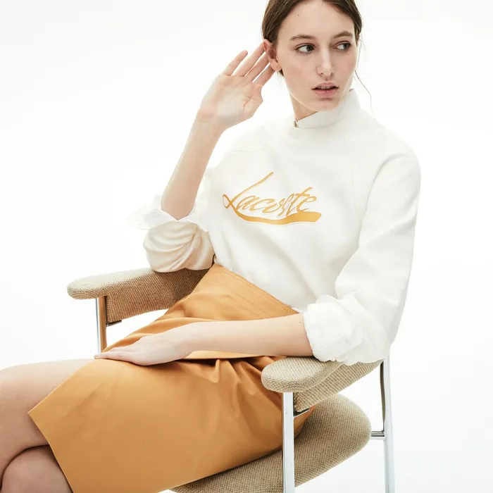 Signature Print Crew Neck Sweatshirt WhiteLight Brown Womens Lacoste Sweaters and Sweatshirts Cheap On Sale Signature Print Crew Neck Sweatshirt WhiteLight Brown Womens Lacoste Sweaters and Sweatshirts Cheap On Sale