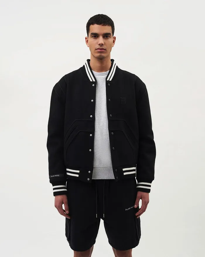 Signature Varsity Jacket Black MenWomen Filling Pieces Coats and Jackets