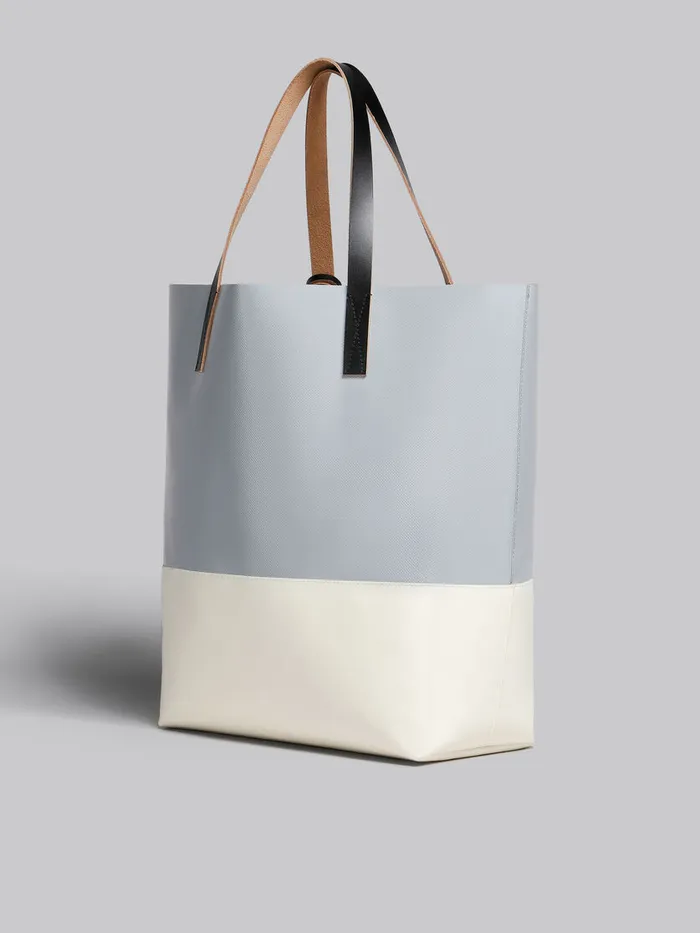 Silver And Beige Tribeca Shopping Bag Men Marni Tote Bags
