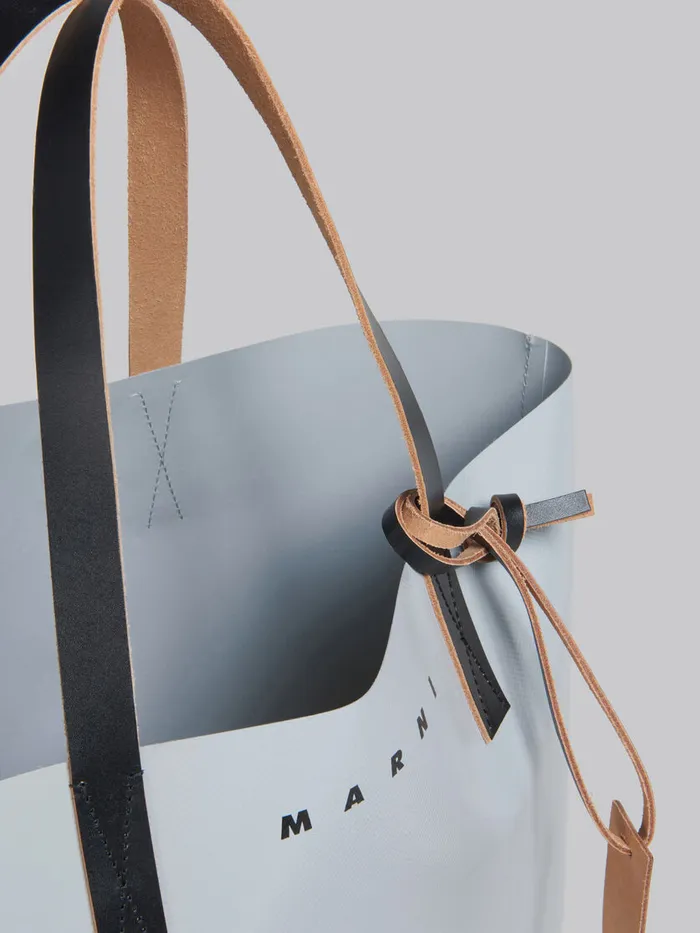 Silver And Beige Tribeca Shopping Bag Men Marni Tote Bags