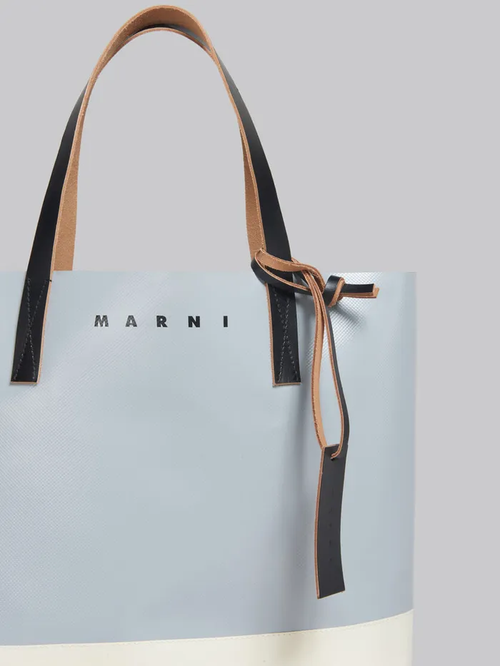 Silver And Beige Tribeca Shopping Bag Men Marni Tote Bags