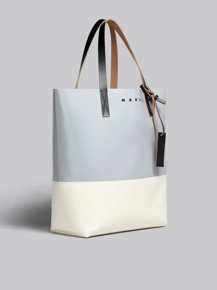 Silver And Beige Tribeca Shopping Bag Men Marni Tote Bags