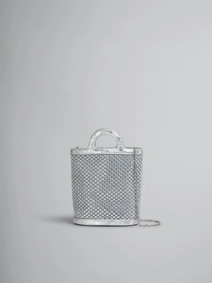 Silver Rhinestone Tropicalia Nano Bucket Bag Women Marni Tropicalia Bag