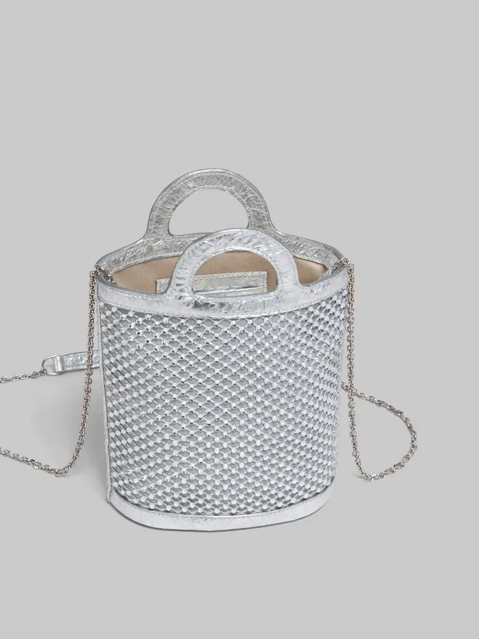 Silver Rhinestone Tropicalia Nano Bucket Bag Women Marni Tropicalia Bag