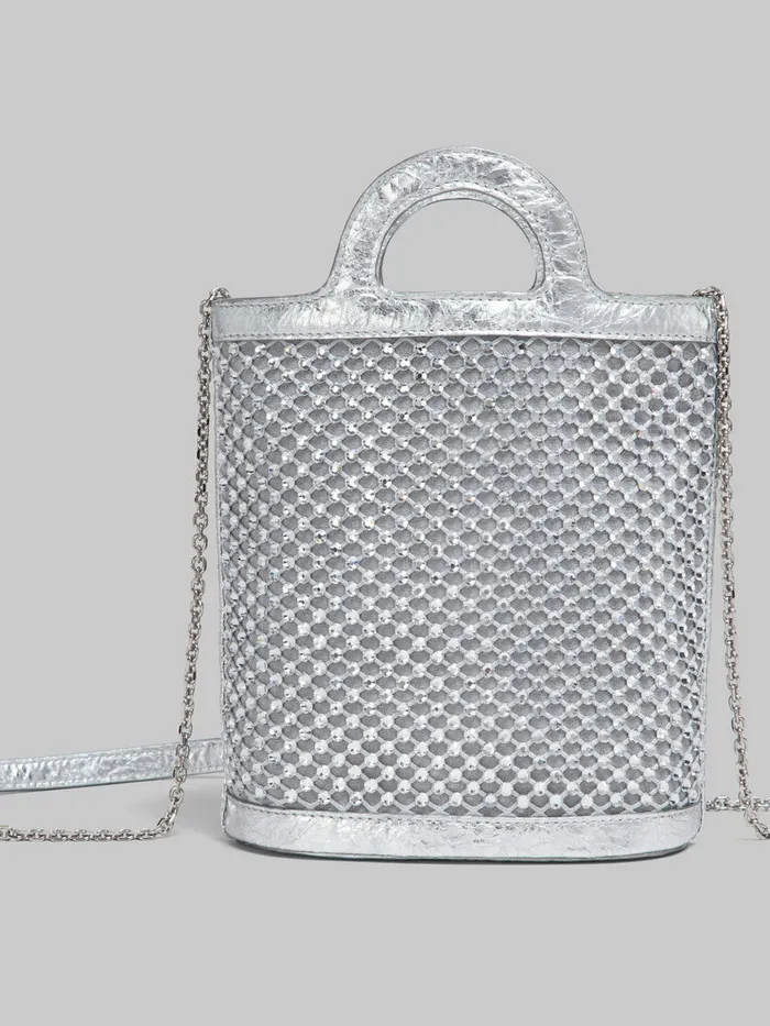 Silver Rhinestone Tropicalia Nano Bucket Bag Women Marni Tropicalia Bag