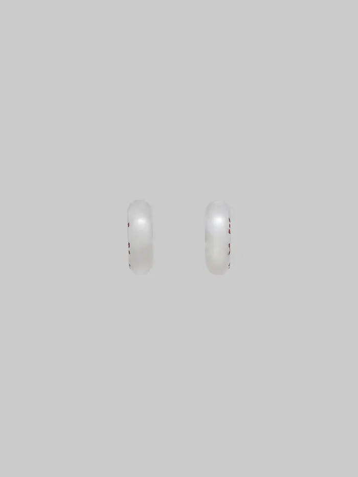 Silver Tube Earrings With Rhinstone Marni Logo Women Marni Earrings