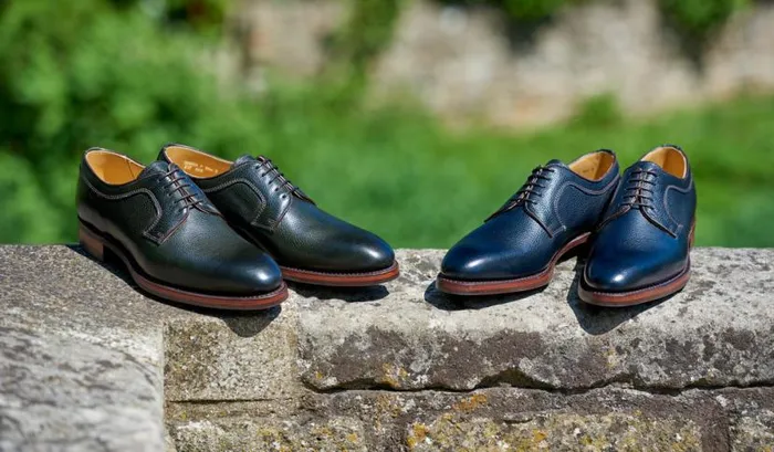Skye 8211 Navy Grain Mens Barker Shoes Derbys