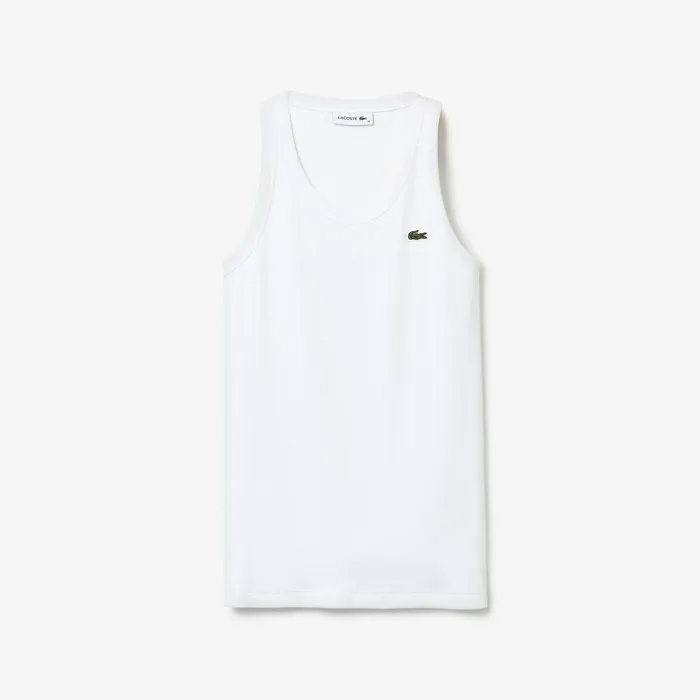 Sleeveless Scoopneck Top White Womens Lacoste TShirts Online