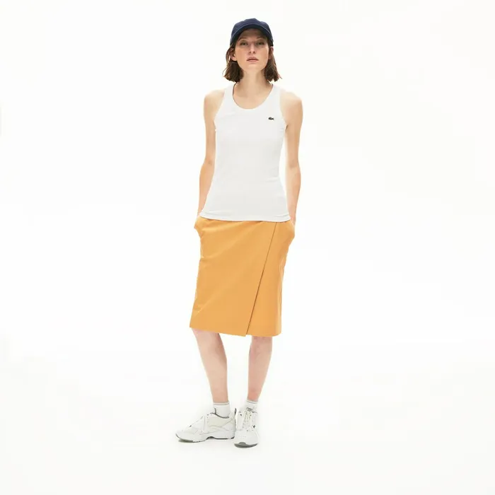 Sleeveless Scoopneck Top White Womens Lacoste TShirts Online