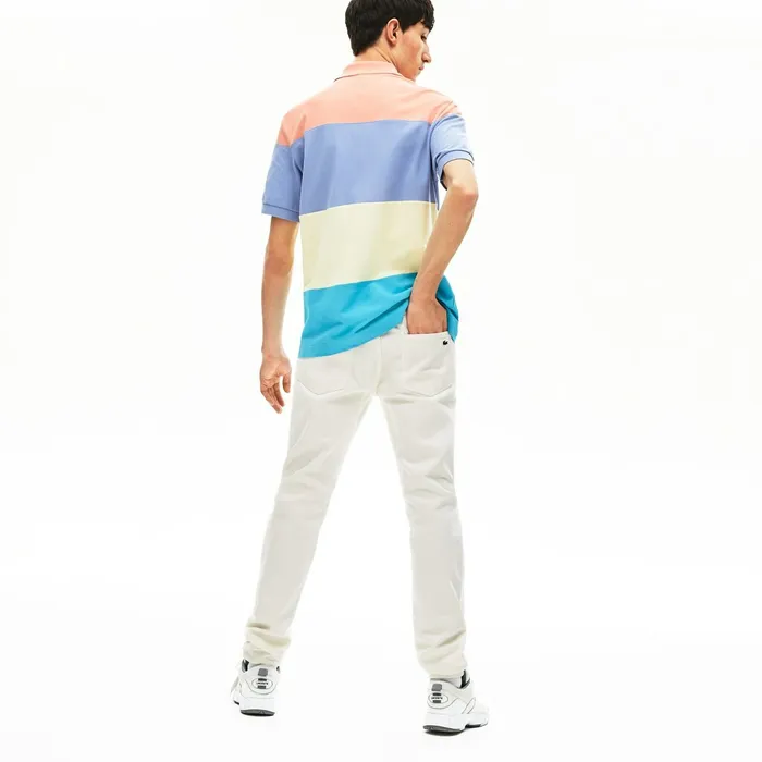 SlimFit Colored Jeans White Mens Lacoste Pants and Shorts On Sale