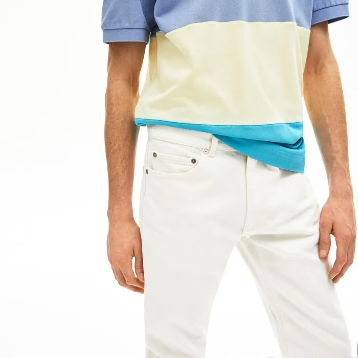 SlimFit Colored Jeans White Mens Lacoste Pants and Shorts On Sale