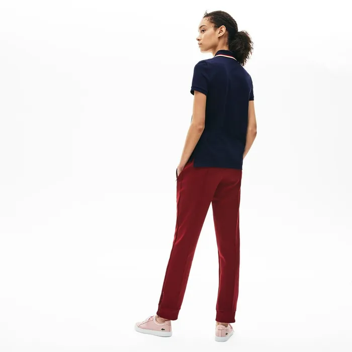 Slim Fit Cotton Petit Piqu Polo Navy Blue Womens Lacoste Polos Casaul
