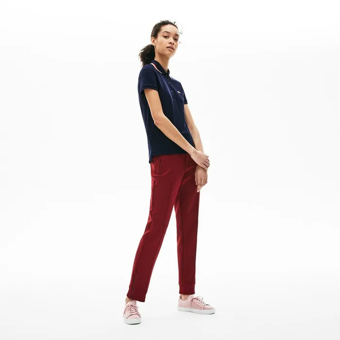 Slim Fit Cotton Petit Piqu Polo Navy Blue Womens Lacoste Polos Casaul