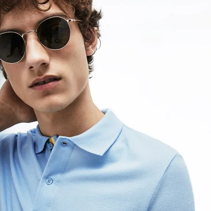 Slim Fit Petit Piqu Polo Shirt Light Blue Mens Lacoste Polos Shop Online