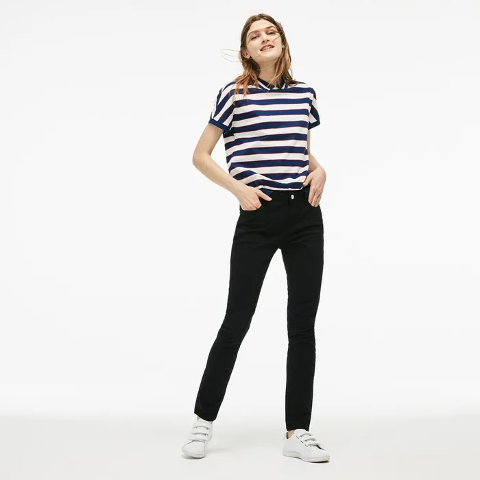 Slim Fit Stretch Cotton Denim Jeans Black Womens Lacoste Pants and Shorts Gift 4 You