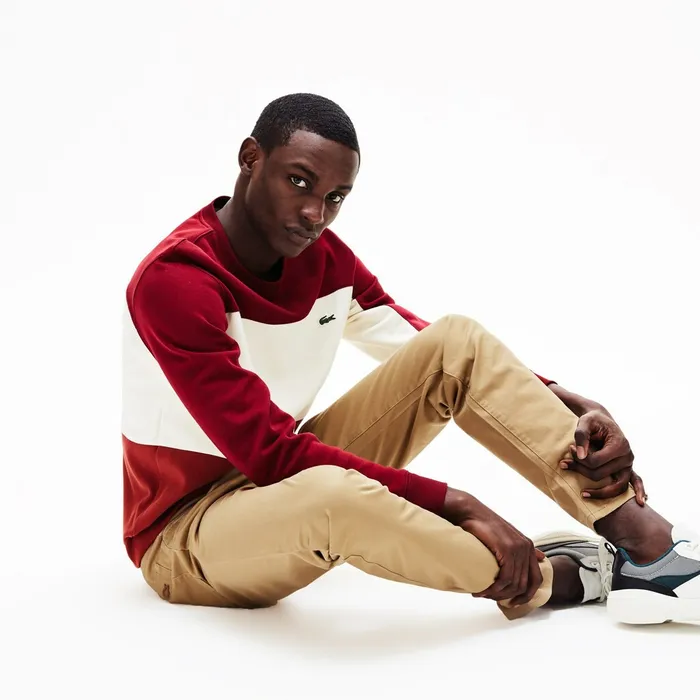 Slim Fit Stretch Cotton Pants Beige Mens Lacoste Pants and Shorts Gift 4 You