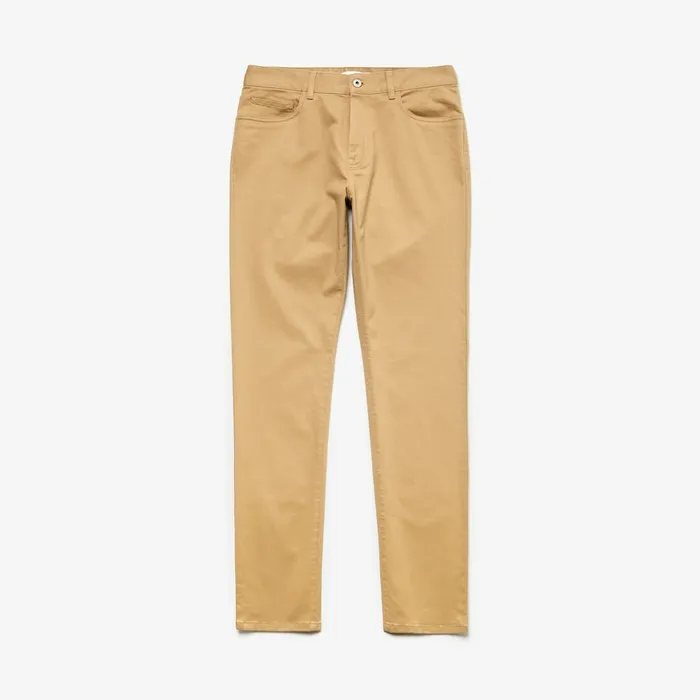Slim Fit Stretch Cotton Pants Beige Mens Lacoste Pants and Shorts Gift 4 You