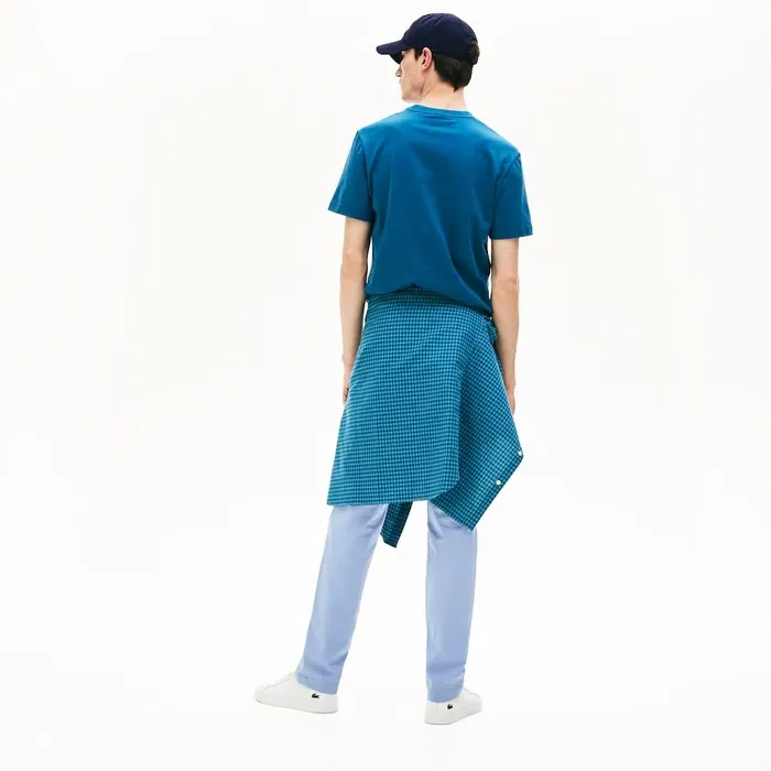 Slim Fit Stretch Cotton Pants Light Blue Mens Lacoste Pants and Shorts Outlet