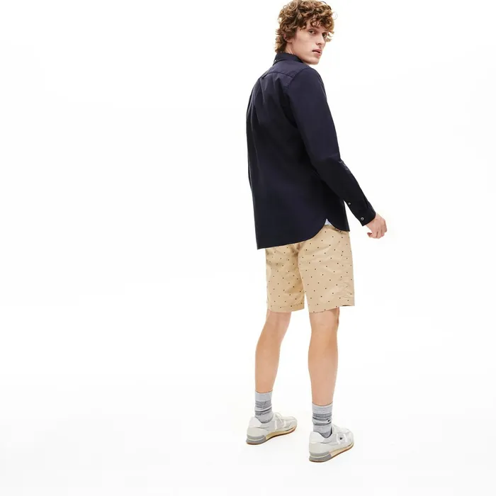 Slim Fit Stretch Cotton Shirt Navy Blue Mens Lacoste Button Down Shirts Online