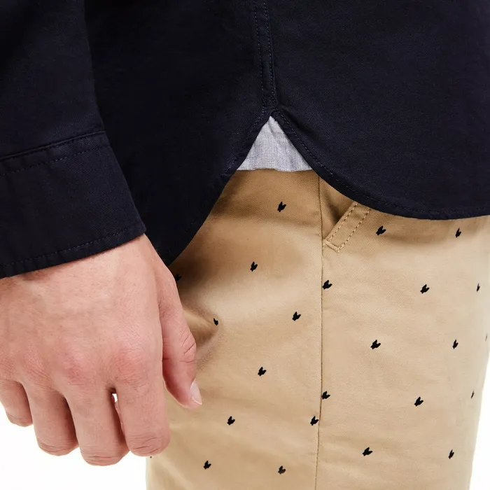 Slim Fit Stretch Cotton Shirt Navy Blue Mens Lacoste Button Down Shirts Online