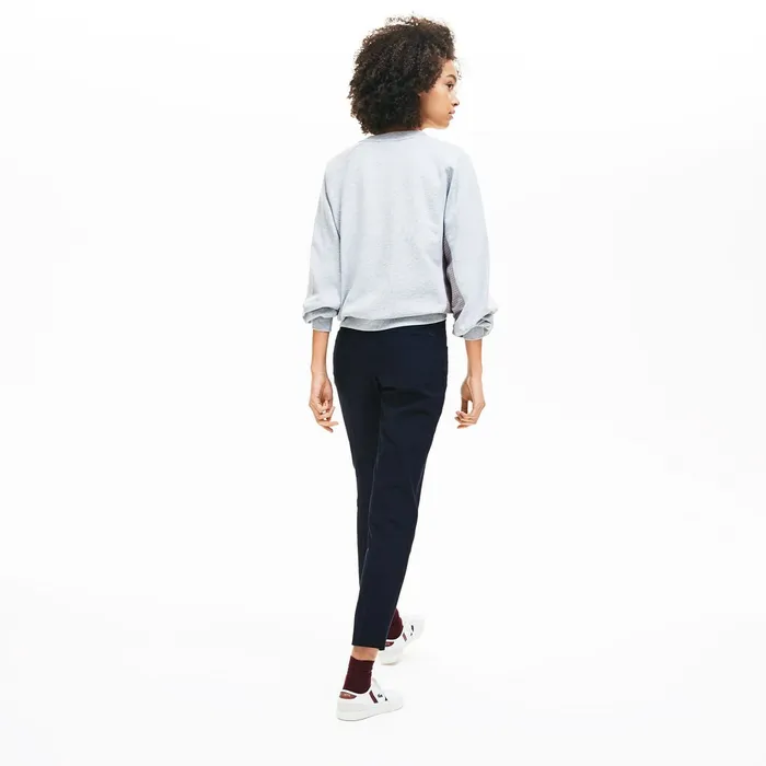 Slim Fit Stretch Cotton Twill Pants Navy Blue Womens Lacoste Pants and Shorts For Sale Online