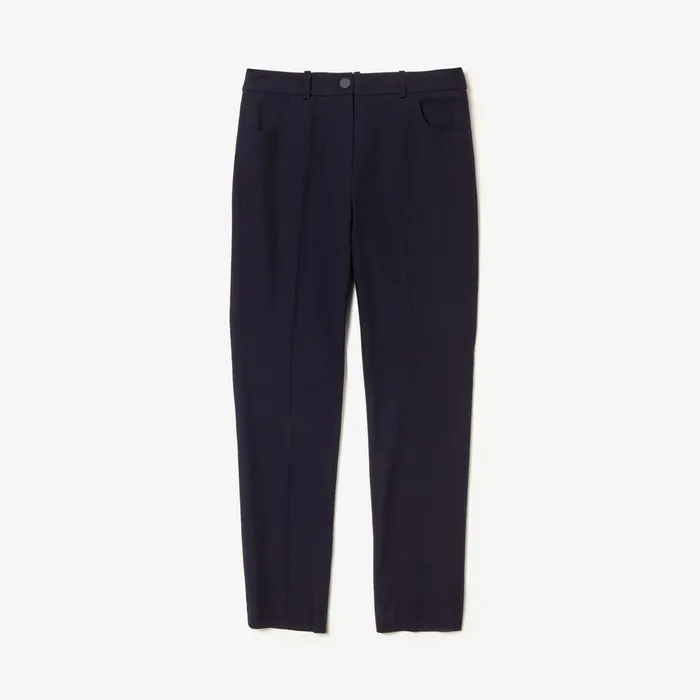 Slim Fit Stretch Cotton Twill Pants Navy Blue Womens Lacoste Pants and Shorts For Sale Online