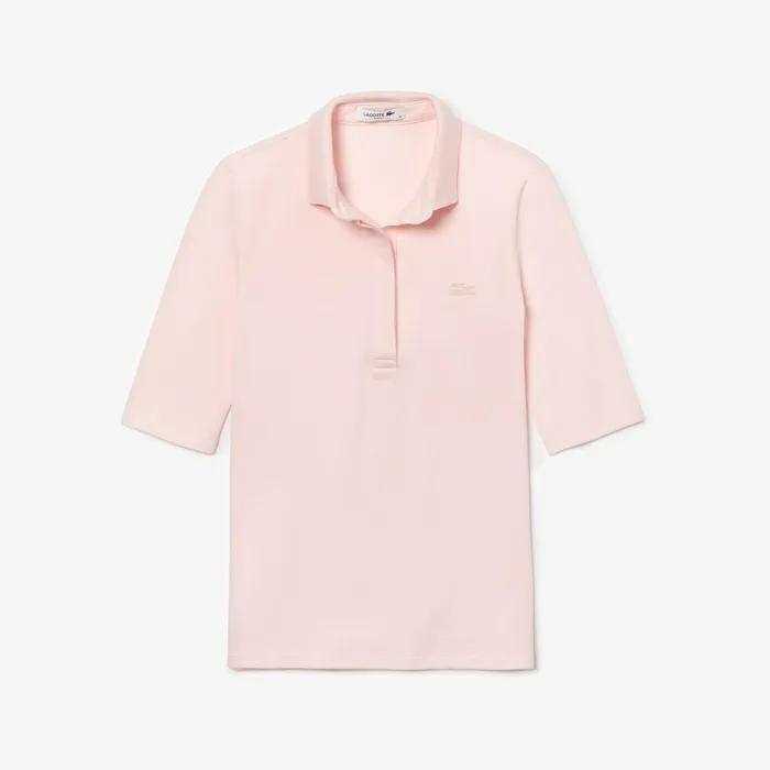 Slim Fit Stretch Mini Piqu Polo Shirt Light Pink Womens Lacoste Polos Gift for Friend