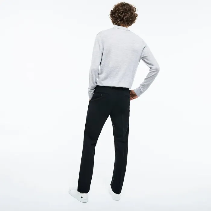 Slim Fit Stretch Twill Chino Pants Navy Blue Mens Lacoste Pants and Shorts Store