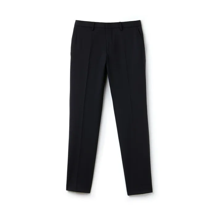 Slim Fit Stretch Twill Chino Pants Navy Blue Mens Lacoste Pants and Shorts Store