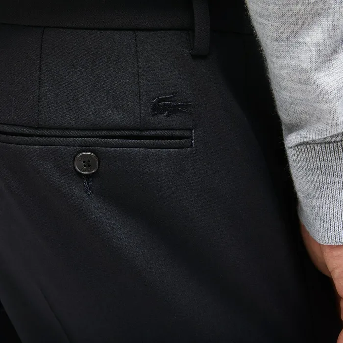 Slim Fit Stretch Twill Chino Pants Navy Blue Mens Lacoste Pants and Shorts Store