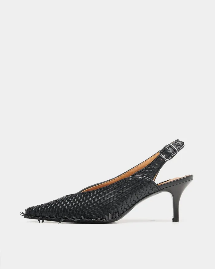 Slingback Checkered Black Women Filling Pieces Loafers and Dress Shoes