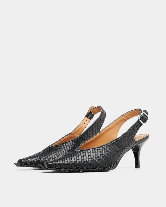 Slingback Checkered Black Women Filling Pieces Loafers and Dress Shoes