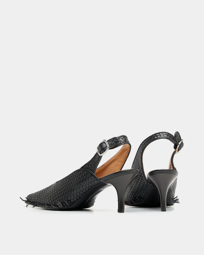 Slingback Checkered Black Women Filling Pieces Loafers and Dress Shoes